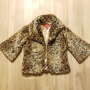 Faux fur leopard coat
